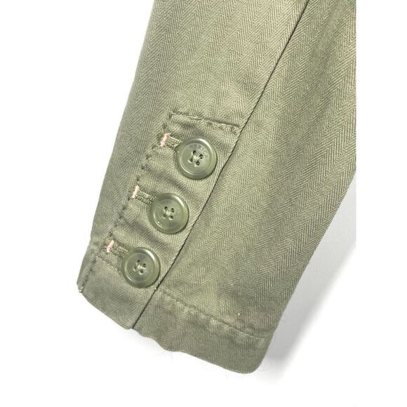 American Eagle Light Green Cotton Blazer Collared Jacket Women Size M - Picture 4 of 8